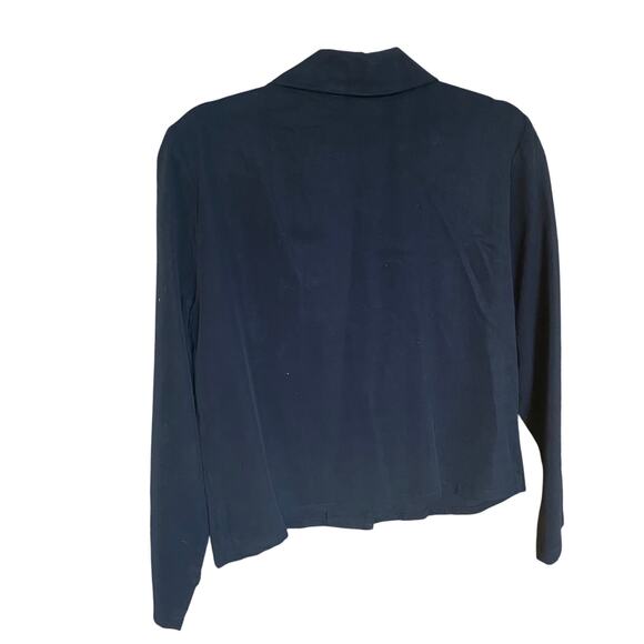 Vintage Action Wear USA Black Tencel Lyocell Embroidered Jacket shacket Medium - Picture 3 of 8